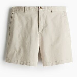 H&M Beige Regular Fit Cotton Coupe Standard Bermuda Shorts Size 33